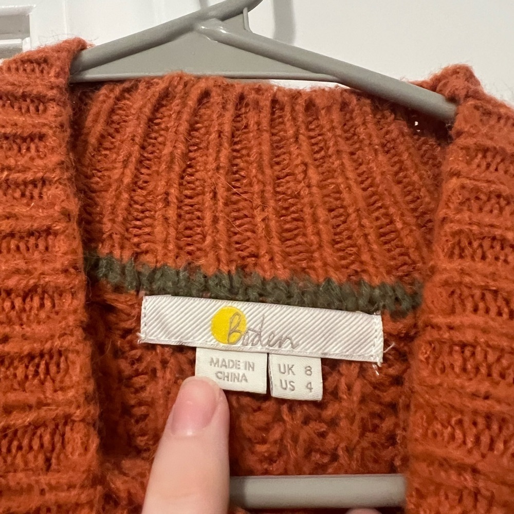Boden Ribbed Fluffy High Neck Jumper - Picture 6 of 7